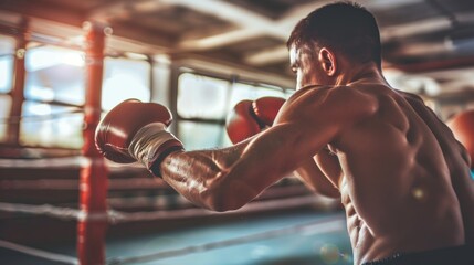 Canvas Print - Boxer in the Ring