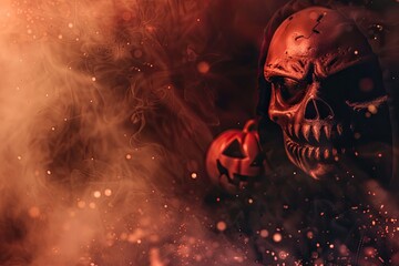 Halloween horror party banner template with copyspace