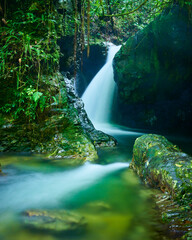 Beautiful waterfall view. Sijunjung, West Sumatra, Indonesia.