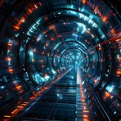 Poster - Futuristic Sci-Fi Spaceship Tunnel