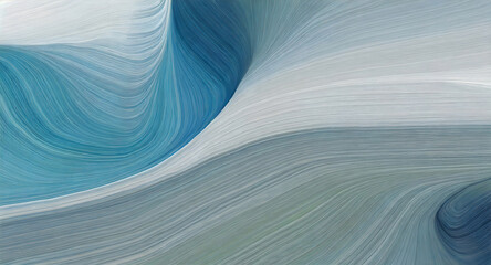 Poster - inconspicuous header with elegant abstract waves illustration with dark gray, teal blue. Generative AI.