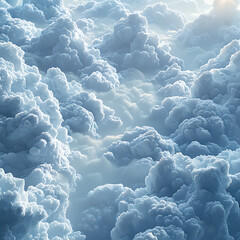 Wall Mural - Cloud Computing Inspiration: Gray-Blue Minimalism