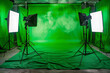 © ArthurGraphix - Professional green screen studio setup with lighting equipment, perfect for video production and digital editing projects.