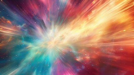 Canvas Print - Colorful background with abstract motion blur and space below