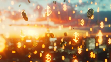 Digital Currency Transfer Concepts in Virtual Landscape with Soft Focus