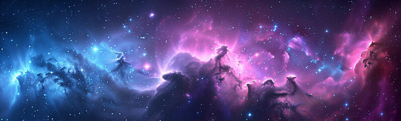 Wall Mural - beautiful starry sky background with deep blue and purple colors
