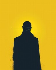 Canvas Print - A man is standing in front of a yellow background