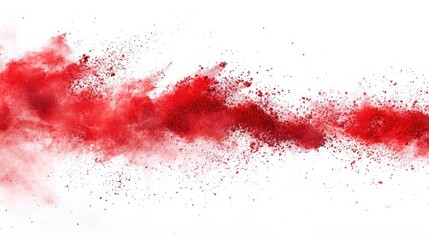 Canvas Print - Red powder burst on white backdrop