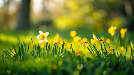 Sticker - Daffodils in Spring Sunshine