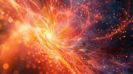 Wall Mural - abstract cosmic vortex with golden sparkle