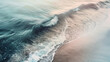 © Artem - Ocean waves on the edge of a sandy shore line. Background image. Created with Generative AI technology.