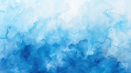 Poster - Blue watercolor background with empty space