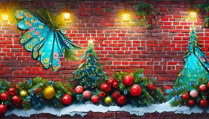 Poster - christmas tree on the wall