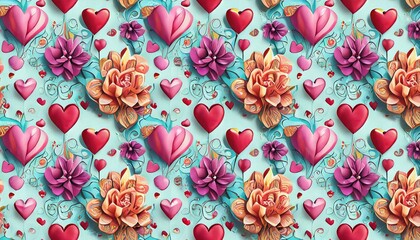 Canvas Print - seamless pattern with hearts