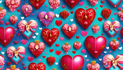 Poster - seamless pattern with hearts