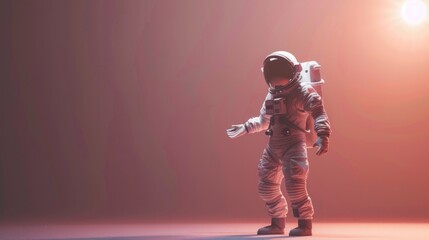 Wall Mural - Astronaut in a Reddish Space