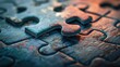 © Artyom - Close-up of partially assembled jigsaw puzzle in warm lighting