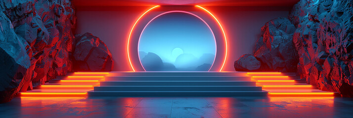 Wall Mural - Podium background 3D product platform display