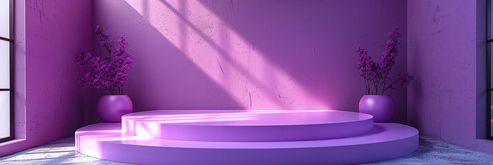Wall Mural - Podium background 3D product platform display