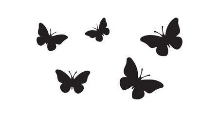 Butterfly silhouettes vector illustration.