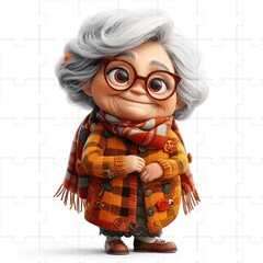 Poster - a cartoon character wearing glasses and a scarf