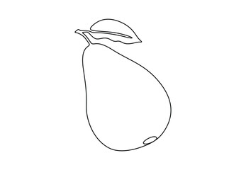 Pear fruits continuous one line drawing vector illustration. Premium vector