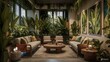 © Kartik - Modern living room in natural, botanical style