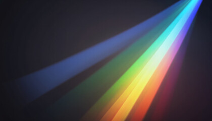 Colored abstract lines of light that visualize the refraction and the spectrum of natural light and its different wavelengths