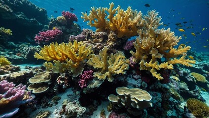 Wall Mural - Colorful underwater coral reefs and marine life