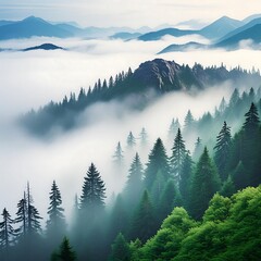 Canvas Print - mountains in the morning