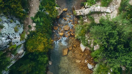 Poster - A mountain stream in summer picture