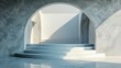 © AdibaZR - Abstract Architectural Design with Concrete Arches and a White Staircase