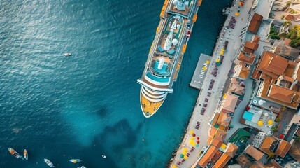 Poster - A cruise ship off the coast picture