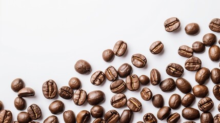 Poster - Coffee beans on white background.