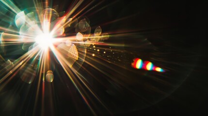 Poster - A close up of a bright light shining through some sort of lens, AI