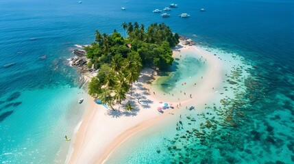 Poster - A tropical island with sandy beaches img