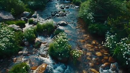 Wall Mural - A mountain stream img