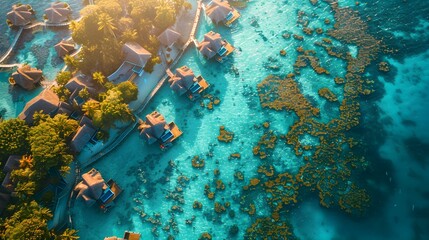 Poster - Maldives with views of underwater hotels image