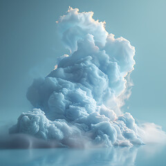 Wall Mural - Cloud Computing Background: Blue-Gray Abstract Canvas