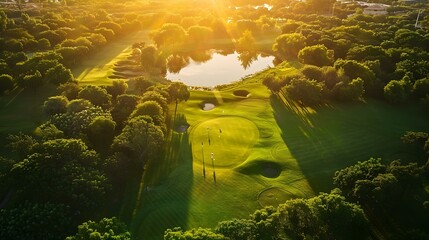 Poster - A golf course against the background