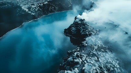 Wall Mural - Blue Lagoon in Iceland with hot thermal img