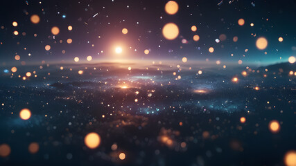 Wall Mural - view from space to a spiral galaxy and stars. universe filled with stars, nebula and galaxy.