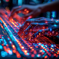 holographic coding: futuristic programmer at work