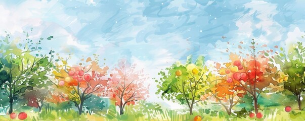 Wall Mural - orchard background
