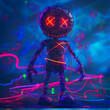 © victoria creative - Halloween Neon Voodoo Doll with Pins