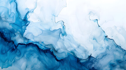 Wall Mural - The image is a blue and white background with a blue wave