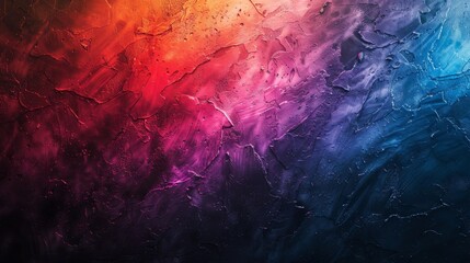 Wall Mural - Dark grainy gradient background purple red orange blue black colors banner poster cover abstract design, Generative AI