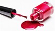 © luis - Bottle and spilled red nail polish isolated on white