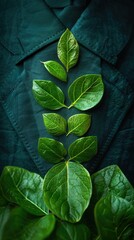 Canvas Print - a man wearing a suit with a green leaf on it.