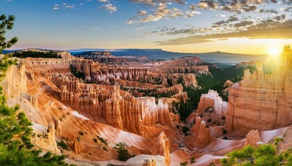 Wall Mural - bryce canyon panorama at sunrise utah usa